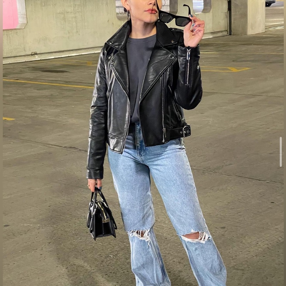 Zara Faux Leather Biker Jacket - image 1